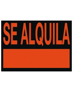 Cartel plastico archivo 2000 "se alquila" rojo fluorescente 700x500 mm