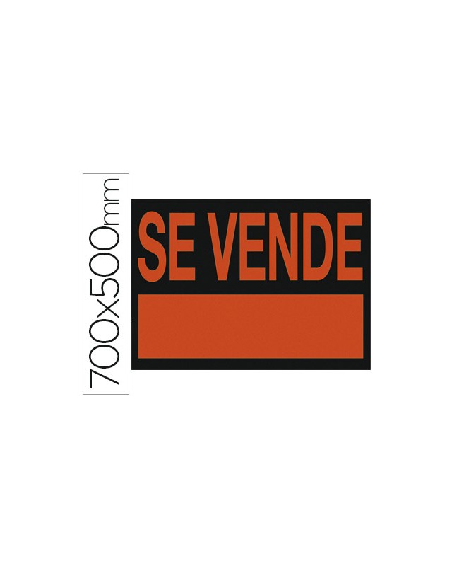 Cartel plastico archivo 2000 "se vende" rojo fluorescente 700x500 mm