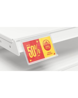 Soporte portaprecios q-connect para ganchos en t etiqueta 39x60mm transparente