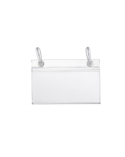 Soporte portaprecios q-connect con 2 agujeros y clip para cesta metalica etiqueta 40x85 mm