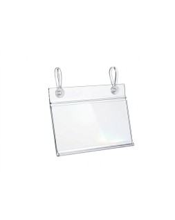 Soporte portaprecios q-connect con 2 agujeros y clip para cesta metalica etiqueta 40x85 mm