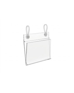 Soporte portaprecios q-connect con 2 agujeros y clip para cesta metalica etiqueta 40x85 mm