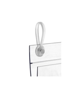 Soporte portaprecios q-connect con 2 agujeros y clip para cesta metalica etiqueta 40x85 mm