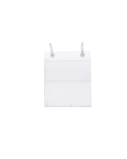 Soporte portaprecios q-connect con 2 agujeros y clip para cesta metalica etiqueta 76x80 mm