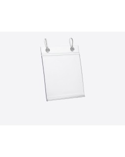 Soporte portaprecios q-connect con 2 agujeros y clip para cesta metalica etiqueta 76x80 mm
