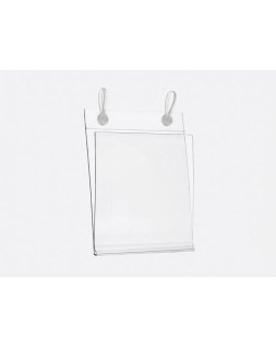 Soporte portaprecios q-connect con 2 agujeros y clip para cesta metalica etiqueta 76x80 mm