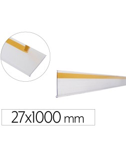 Soporte portaprecios q-connect adhesivo para estanteria etiqueta 27x1000 mm semi-transparente