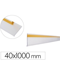 Soporte portaprecios q-connect adhesivo para estanteria etiqueta 40x1000 mm semi-transparente