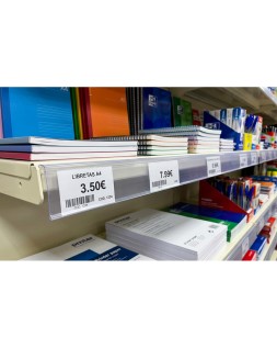 Soporte portaprecios q-connect para estanteria etiqueta 40x1000 mm transparente