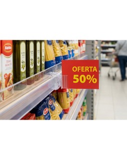 Soporte portaprecios q-connect curvo clip de gran agarre y ajustable para estanteria etiqueta 26x22 mm