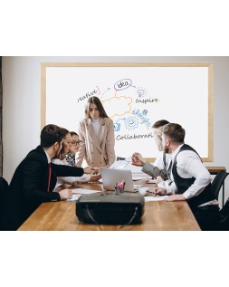 Pizarra blanca q-connect laminada marco de madera 200x100 cm