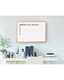 Pizarra blanca q-connect melamina marco de madera 40x30 cm