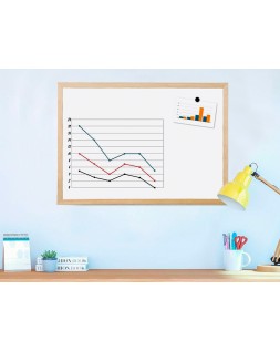 Pizarra blanca q-connect melamina marco de madera 40x30 cm