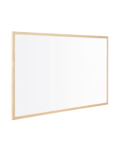 Pizarra blanca q-connect melamina marco de madera 60x40 cm