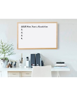 Pizarra blanca q-connect melamina marco de madera 60x40 cm