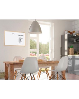 Pizarra blanca q-connect melamina marco de madera 60x40 cm