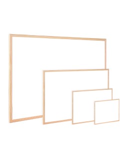 Pizarra blanca q-connect melamina marco de madera 60x40 cm