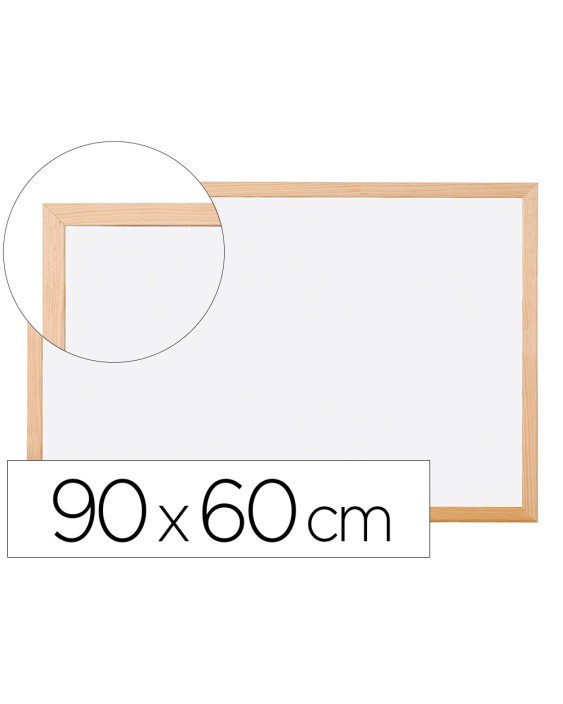 Pizarra blanca q-connect melamina marco de madera 90x60 cm