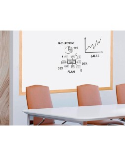 Pizarra blanca q-connect melamina marco de madera 90x60 cm