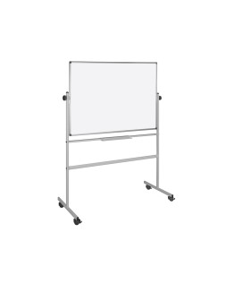 Pizarra blanca q-connect doble cara melamina marco de aluminio 120x90 cm giratoria