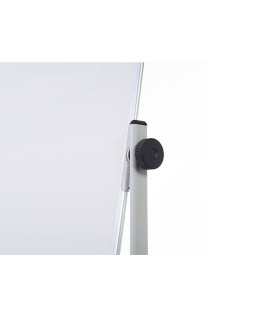 Pizarra blanca q-connect doble cara melamina marco de aluminio 120x90 cm giratoria