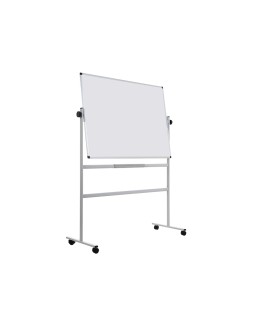 Pizarra blanca q-connect doble cara melamina marco de aluminio 120x90 cm giratoria
