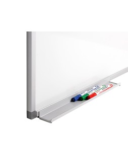 Pizarra blanca q-connect melamina marco de aluminio 60x45 cm