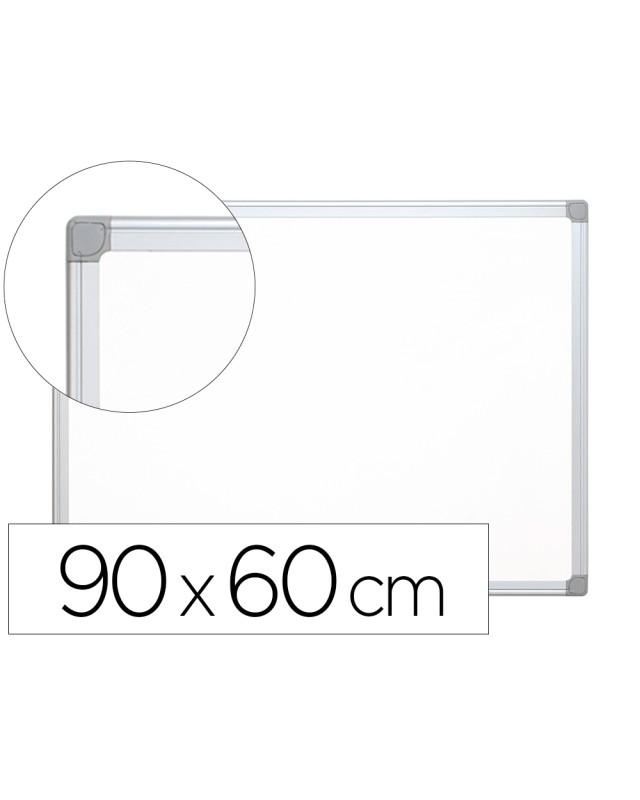 Pizarra blanca q-connect melamina marco de aluminio 90x60 cm