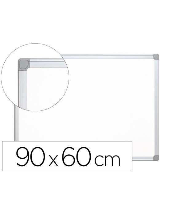 Pizarra blanca q-connect melamina marco de aluminio 90x60 cm