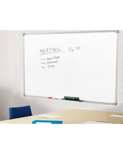 Pizarra blanca q-connect melamina marco de aluminio 90x60 cm