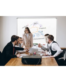 Pizarra blanca q-connect melamina marco de aluminio 120x90 cm