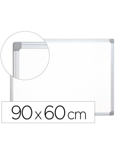 Pizarra blanca q-connect lacada magnetica marco de aluminio 90x60 cm