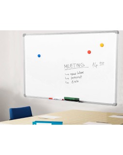 Pizarra blanca q-connect lacada magnetica marco de aluminio 90x60 cm