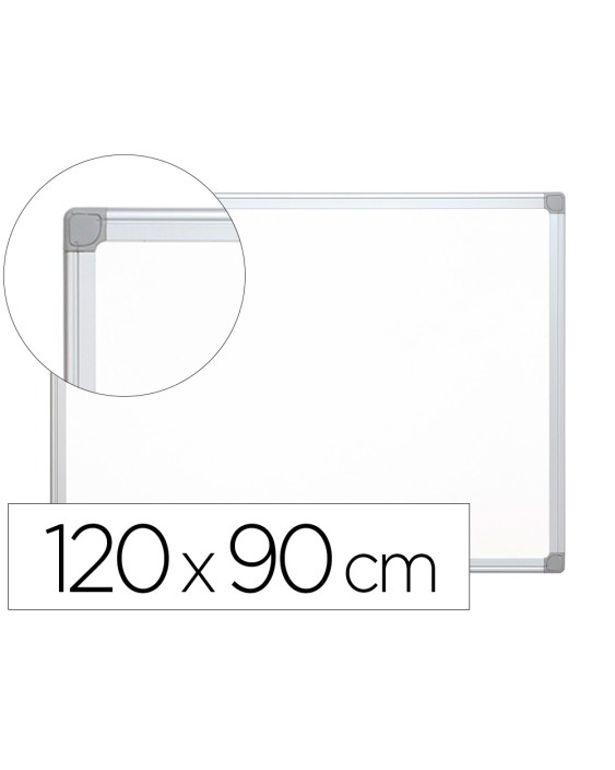 Pizarra blanca q-connect lacada magnetica marco de aluminio 120x90 cm
