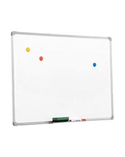 Pizarra blanca q-connect lacada magnetica marco de aluminio 120x90 cm