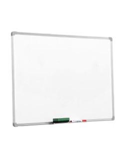 Pizarra blanca q-connect laminada marco de aluminio 150x100 cm
