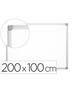 Pizarra blanca q-connect laminada marco de aluminio 200x100 cm