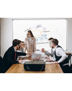 Pizarra blanca q-connect laminada marco de aluminio 200x100 cm