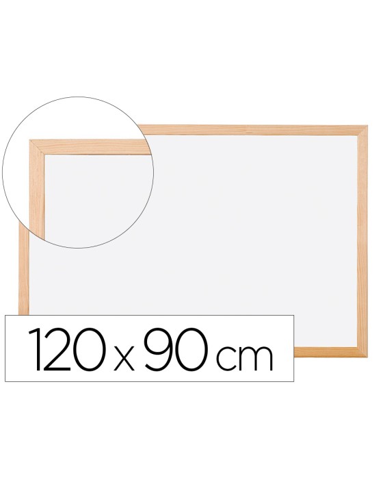 Pizarra blanca q-connect laminada marco de madera 120x90 cm