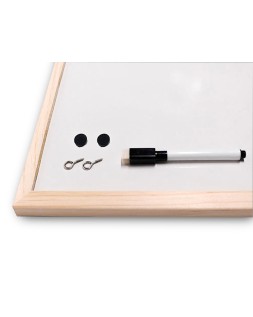 Pizarra blanca q-connect laminada marco de madera 120x90 cm