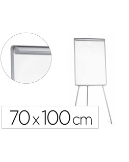 Pizarra blanca q-connect con tripode 70x100 cm para convenciones superficie laminada escritura directa