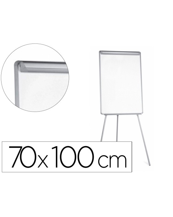 Pizarra blanca q-connect con tripode 90x70x195cm para convenciones superficie lacadamagnetica escritura directa