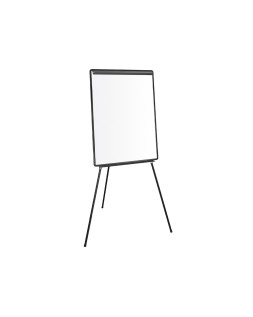 Pizarra blanca q-connect con tripode 100x70 cm para convenciones superficie laminada marco negro