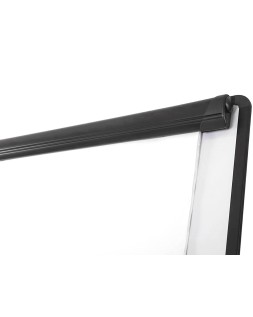 Pizarra blanca q-connect con tripode 100x70 cm para convenciones superficie laminada marco negro