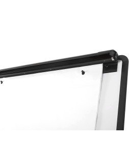 Pizarra blanca q-connect con tripode 100x70 cm para convenciones superficie laminada marco negro