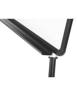 Pizarra blanca q-connect con tripode 100x70 cm para convenciones superficie laminada marco negro