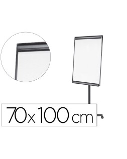 Pizarra movil q-connect con ruedas para conferencias tablero lacado blanco apta para escritura directa y bloc