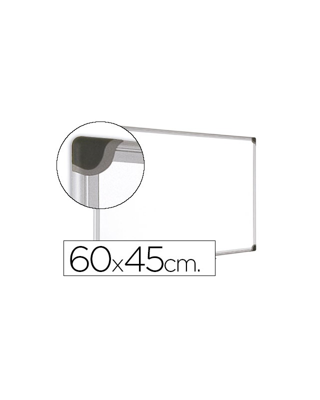 Pizarra blanca bi-office magnetica maya w ceramica vitrificada marco de aluminio 60 x 45 cm con bandeja para