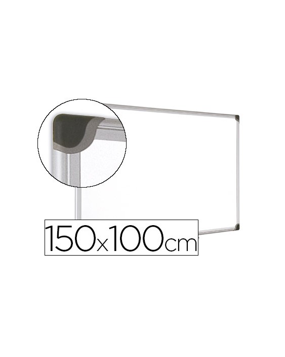 Pizarra blanca bi-office magnetica maya w ceramica vitrificada marco de aluminio 150 x 100 cm con bandeja para