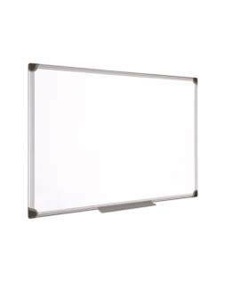 Pizarra blanca bi-office magnetica maya w ceramica vitrificada marco de aluminio 180 x 90 cm con bandeja para